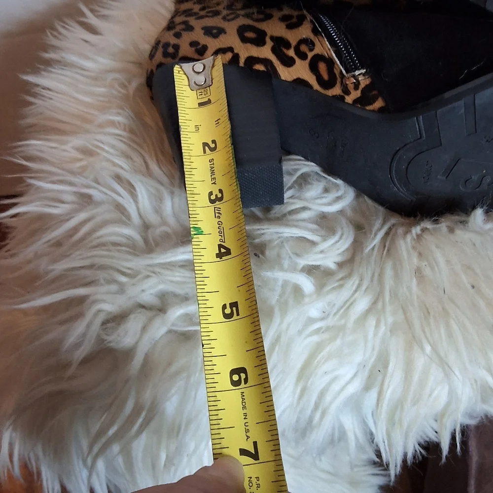 Sacha London Soft Black  & Leopard Ankle Boots 8 - Picture 7 of 12